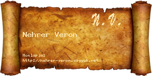 Nehrer Veron névjegykártya